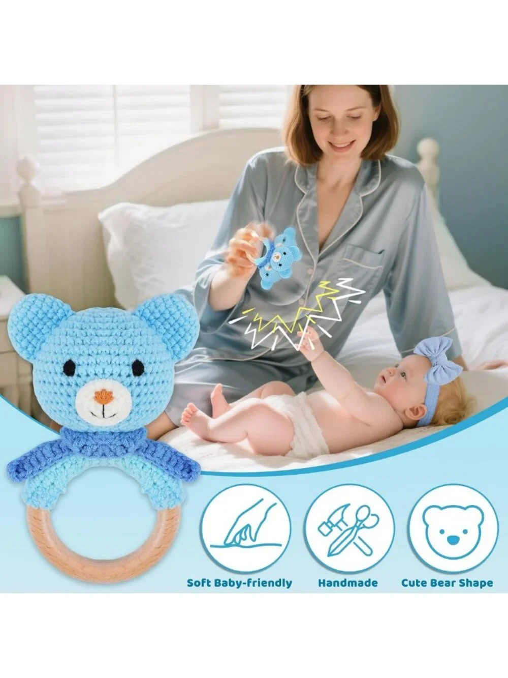 9-Piece Newborn Baby Boy Gift Set - Essentials, Swaddle Blanket, Rattle & More!
